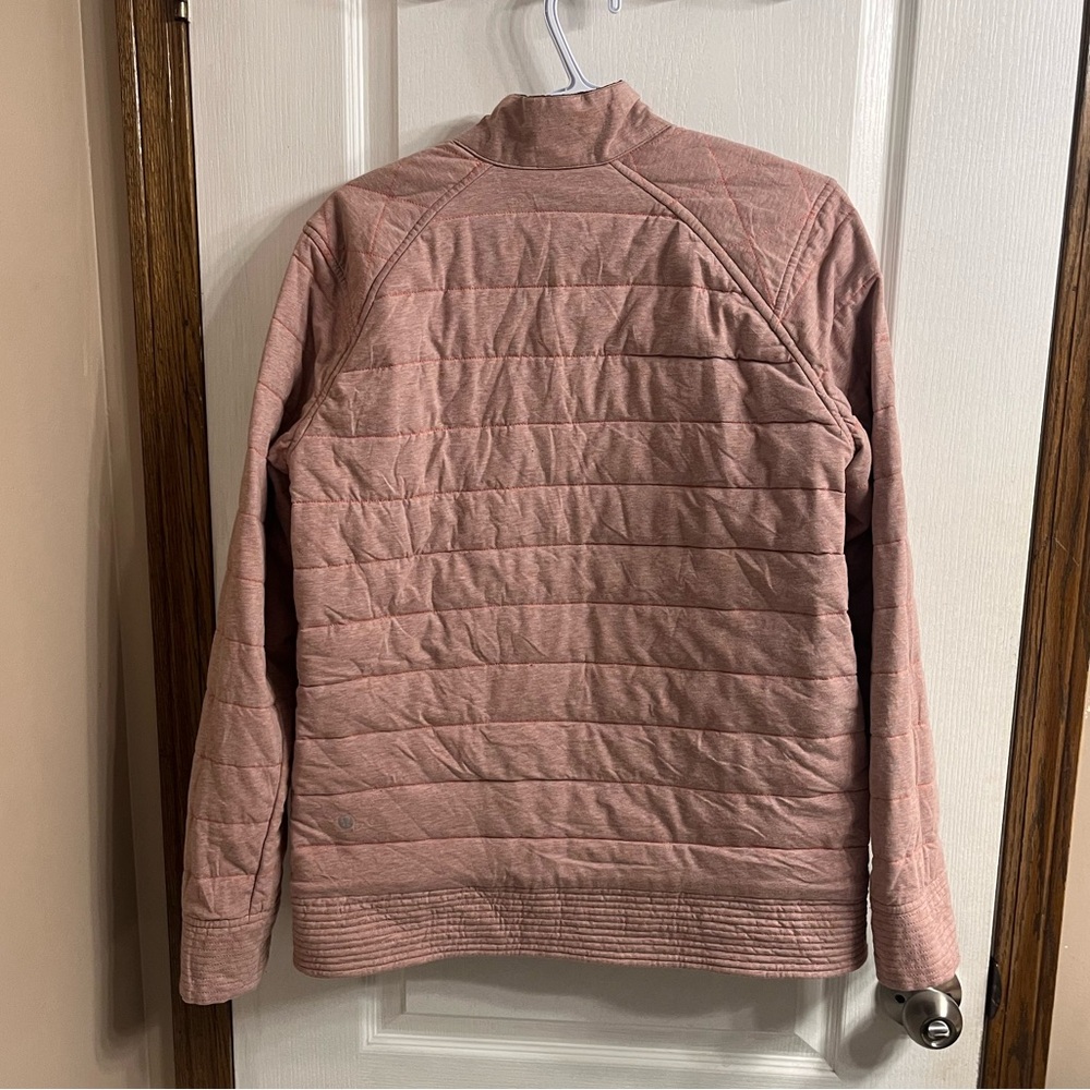Lululemon The Bomb Bomber Jacket Reversible Bark Berry Size 10 Primaloft EUC - Picture 11 of 15